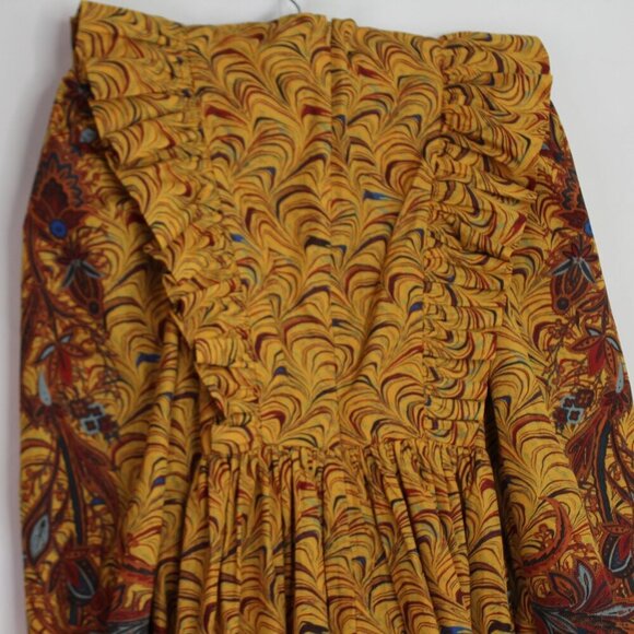 Ulla Johnson Rosina Ruffled Midi Dress in Tiger Eye Size 2 - Picture 10 of 16